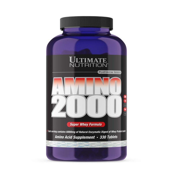 Ultimate Nutrition Amino 2000 Branch Chain Amino Acids Supplement for Muscle Building, Workout Recovery, Lean Muscle, and Athletic Performance- Whey Protein Isolate,330 Tablets