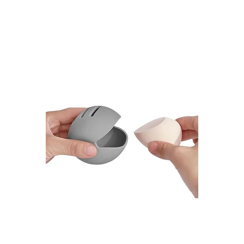 Caja de almacenamiento esponjas belleza silicona Fácil limpiar Portátil Diseño