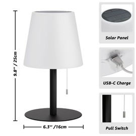 Outdoor Table Lamp Wireless Solar Pack of 2