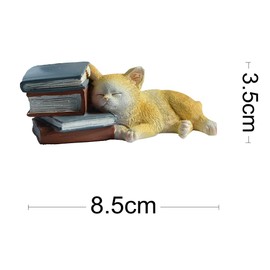 Gemmia Fairy Garden Miniature Cat Figurine- Love book Cat Statue