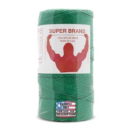 Green Nylon Twine, Braided. Size #24, 1/4 lb 1-Pack