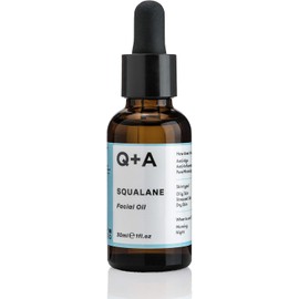 Q+A Aceite facial de escualano. Un aceite facial súper hidratante, vegano derivado de aceite de oliva. 30ml/1fl.oz