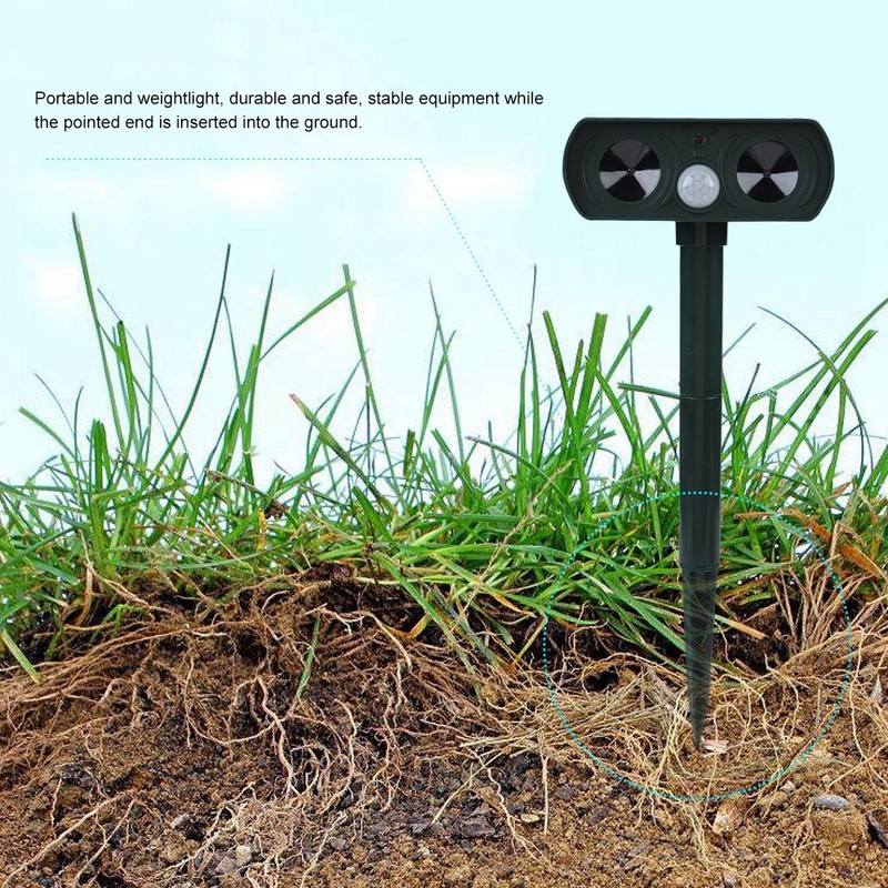 Solar Infrared Burst Ultrasonic Sound Animal Repeller Drive Cat Dog