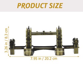 HOMSFOU - Estatua de puente del Támesis, modelo de puente de Londres, decoración clásico para el hogar, decoración de computadora, 1 pieza (bronce)