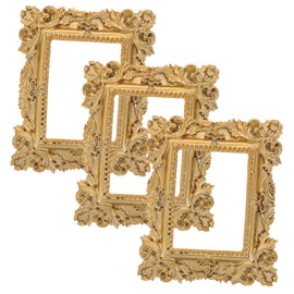 iplusmile 3Pcs Vintage Resin Photo Frame Ornament Antique Jewelry Display Frames for Home Decoration Unique Miniature Frame for Living Room Decor