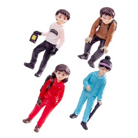 KONTONTY 4pcs Miniature House Accessories Adorable Cartoon Figurines for Tabletop Decoration for DIY Micro Landscape and Desk Craft Compact Design for Spaces