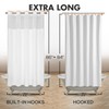 Extra Long No Hook Slub Textured Shower Curtain with Snap-in