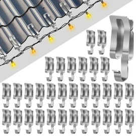 Himake Christmas Light Clips Metal Gutter Clips for Hanging Outdoor Lights for Seasonal Lighting Gutter Hooks Shingle Roof Hanging Festival Outside DecoCration（120pack