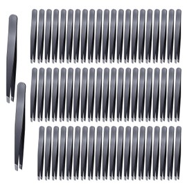 64 Pieces Slant Tweezers for Eyebrows, Precision Tweezer Bulk Stainless Steel Mini Tweezers for Women and Men for Brow Facial Hair Ingrown Hair Removal & Plucking Blackhead
