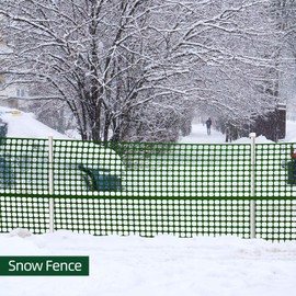 Plastic Garden Fence Animal Barrier: Ohuhu 4x50 FT/7.5LBs Heavy Duty Reusable Netting Safety Fences Roll with Zip Ties, Durable Temporary Pool Fence Snow Fencing for Deer Rabbit Chicken Dog Poultry