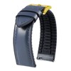 BINLUN Leather Watch Band, Inner Rubber, Breathable, Hybrid, Quick Release