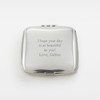THINGS REMEMBERED Engraved Silver Leaves and Vines Compact Makeup Mirror