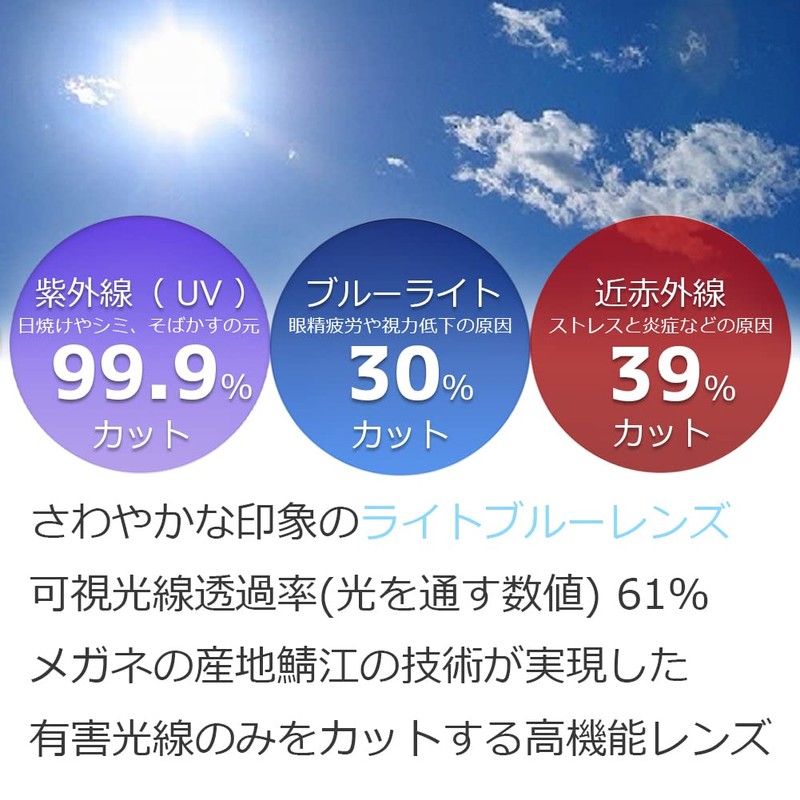 Eight Tokyo IRUV1000-BL Men's Sunglasses, Blue Lens, Type-D