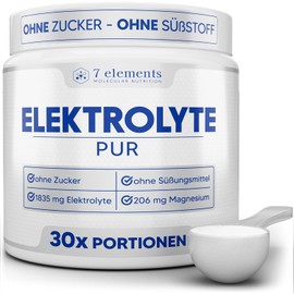 Electrolytes PUR – 210 g (30 Servings) – No Sugar & Sweeteners – Keto – For Sports and Against Hangovers – No Additives and Flavours – Isotonic Electrolyte Drink – Includes Measuring Spoon