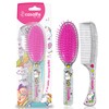Casalfe 3466 Detangler Brush + Comb Unicorns and Glitter -