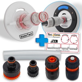 MaJoCompTec® Watertwin Fuel Cap with Water Connection, Water Tank Cap Filling Connection for Water Filler Nozzle, Motorhome Caravan Accessories (PRO-Line + Filter + Starter Set, Adapter 3-PIN D: 78)