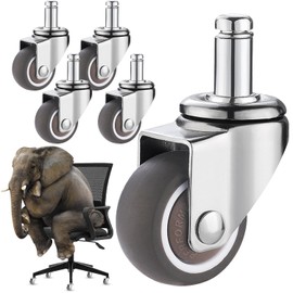 5 piezas Ruedas para Silla de Oficina de 2 Pulgadas.Ruedas para Silla Gamer.Ruedas de Goma Giratorias Silenciosas.Tipo de varilla.Hecho de acero puro, duradero, dirección flexible.