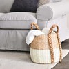Household Essentials Cattail and Paper Terra Basket, Natural and Cream