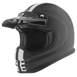 Bogotto V381 Schergo Fibreglass Helmet, Matte Black / White, S
