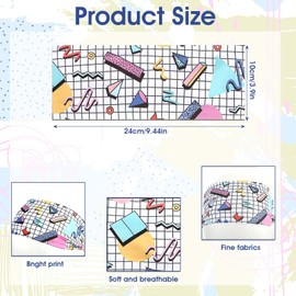 4pcs 80s 90s Headbands Retro Print Neon Sweatbands For Women Men Vintage Fashion Hairband Neon Headbands For Glow Party Running Fitness Sport Hip Hop 80s 90s Accessories