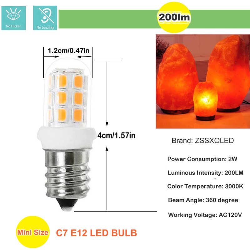 ZSSXOLED C7 E12 LED Bulbs Salt Lamp Light Bulb Replacement