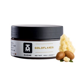 KAEME Goldflakes African shea butter Made from Raw organic pure unrefined moisturizer cream with Natural Coconut Oil for deep hydration skin hair scalp DIY shea body butter (3.4oz/100g jar)