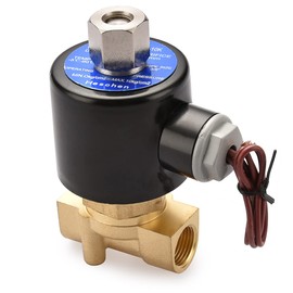 Heschen Brass Electric Solenoid Valve 2W-040-10K PT3/8'' DC24V Direct Actuation for Water, Air, Gas, Normally Open