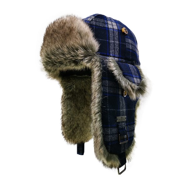 Fur Winter Trapper Hat,Wool Faux Fur Aviator Ski Trapper Trooper