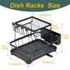 LIYI Dish Drying Rack,Large Dish Rack for Kitchen Counter,2-Tier Dish