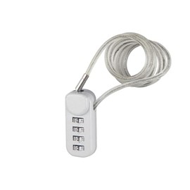Candado de cable de combinación de 4 dígitos con cable de acero flexible de 60 cm, cerradura pequeña para casillero, equipaje, mochila, clóset, bolsa de gimnasio, caja de herramientas, viajes, gris (1