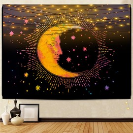 Sun and Moon Tapestries aesthetic Constellation Tapestry Wall Hanging Astrology aesthetic stuff Psychedelic Mystic Home Decorations bedroom accessories Dorm Room Decor 30x40 IN Multi