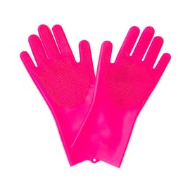 Muc-Off Deep Scrubber Gloves, Large, Reusable, Waterproof Silicone Gloves, Wash Gloves for Car, Bicycle and Motorcycle, Heat Resistant and BPA-Free, Pink
