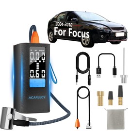 Portable Air Compressor for Car Tires - 3X Faster Inflation, Fit for Ford Focus 2004-2010，6000mAh Battery, LCD Screen, LED Light ，Auto Shutoff