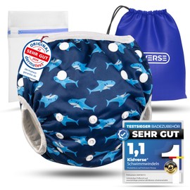 KIDVERSE Baby Swim Nappy, 0-3 Years, Skin-Friendly Swim Nappies, Reusable & Absorbent, Baby Swim Nappy Including Carry Bag & Laundry Net, Size Adjustable Swim Nappies Baby