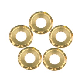 Ruifu Titanium Alloy Washers M5M6 M8 M10 with Step Gasket Suitable for Motorcycle Car Modification 5pcs (M6, Gold)