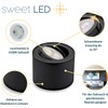 Sweet Led Surface-mounted spotlight, dimmable, black, flat, aluminium ceiling spotlights,