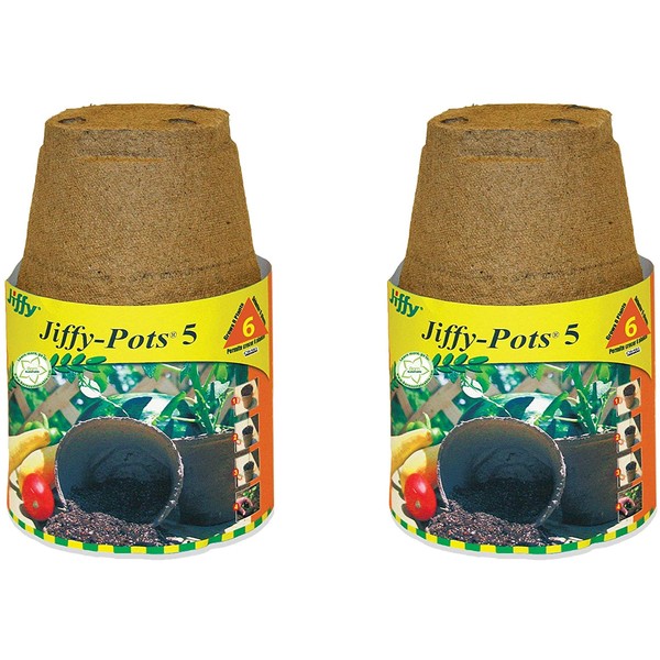 PLANTATION Products Jp508 Round Peat Pot, 5-Inch, 6-Pack (2)