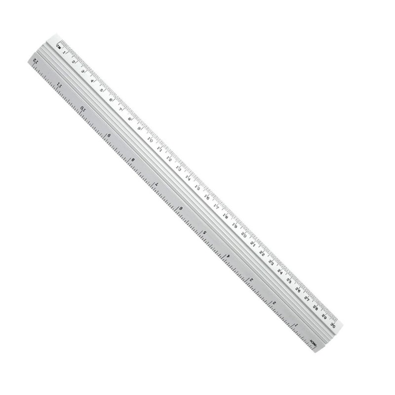 Regla Metálica Resistente, 30 cm, Plateada