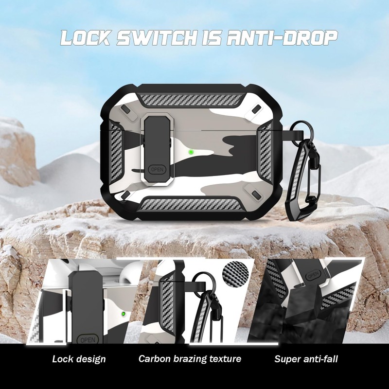 RFUNGUANGO AirPods Pro 2nd case protective case with cleaning kit,