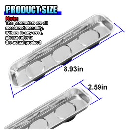 3PCS Magnetic Tray Holder, Stainless Steel Extra Strong Magnetic Bowl Parts Tray Set for Screws, Nuts, Bolts, Sockets, Pins – Mechanic Tool Metal Parts Organizer for Automotive Repair (Rectangular)