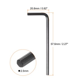 HARFINGTON 50pcs Hex Key Wrench 2.5mm Metric CR-V L Shaped Hexagon Head Repairing Tool