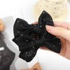 YanJie 2PCS Lace Hair Bow Clips 4’’ Black Alligator Barrettes