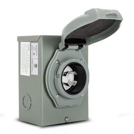 30-Amp Generator Power Inlet Box, 4 Prong L14-30P Indoor/Outdoor Waterproof Generator Inlet Box PB30 (80601-GYBX) NEMA 3R Plug, 125/250 Volts, Up to 7,500 Watts, ETL Listed