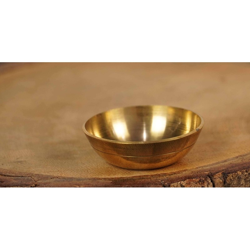 IBA Indianbeautifulart Brass Holy Water Goldtone Bowl Decorative Pooja Accessories