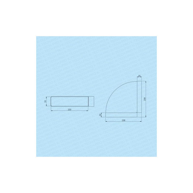 K-TECH-PRO 90° bend duct bend horizontal exhaust air supply air