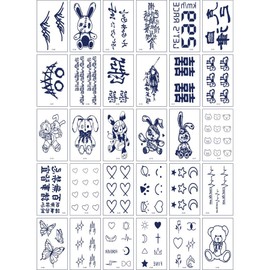 (Set of 30) RT02 Long-lasting semi-permanent real tattoo lettering waterproof tattoo sticker, 1 pc, RT02-O30 / (30장세트)RT02 오래가는 반영구 리얼 타투 레터링 방수 문신 타투스티커, 1개, RT02-O30