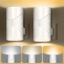 AUAUY Pack of 2 Night Light Socket with Motion Sensor and Twilight Sensor, LED Night Light with Brightness Adjustable, 3 Colours for Children's Room, Hallway, Bedroom, Bathroom, Living Room