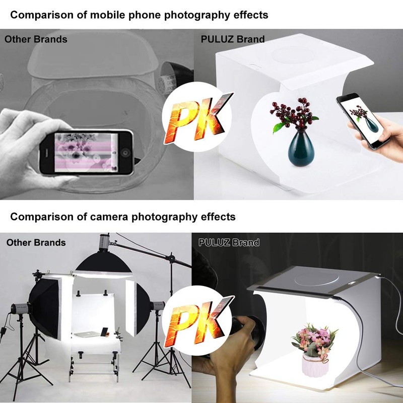 Mini Studio Light Box PULUZ 7.87in/20cm Foldable Photography Lighting Shooting
