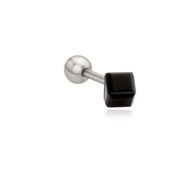 Black Cube Piercing OTEP22302TSS Silver Silver / 블랙 큐브 피어싱 OTEP22302TSS 실버  실버
