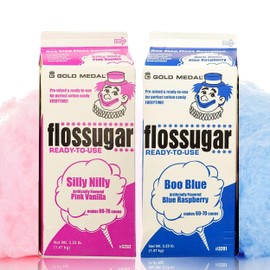 Concession Essentials - CE Floss Sugar -2pk Cotton Candy Floss Sugar 2 Pack (Pink Vanilla and Blue Raspberry)